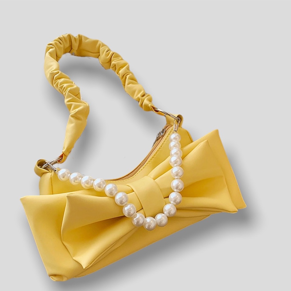 Mini Luna Women’s Hand and Shoulder Bag with Pearl handle and a shoulder strap